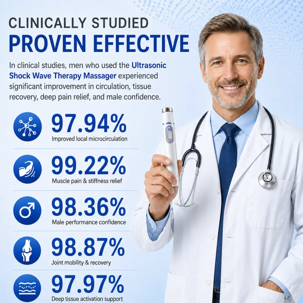 YAGOO® Advanced Acoustic Shockwave Therapy restores penile tissue health to enhance rise rigidity, stamina, and male performance confidence, relieving muscle pain, joint stiffness, tendon discomfort