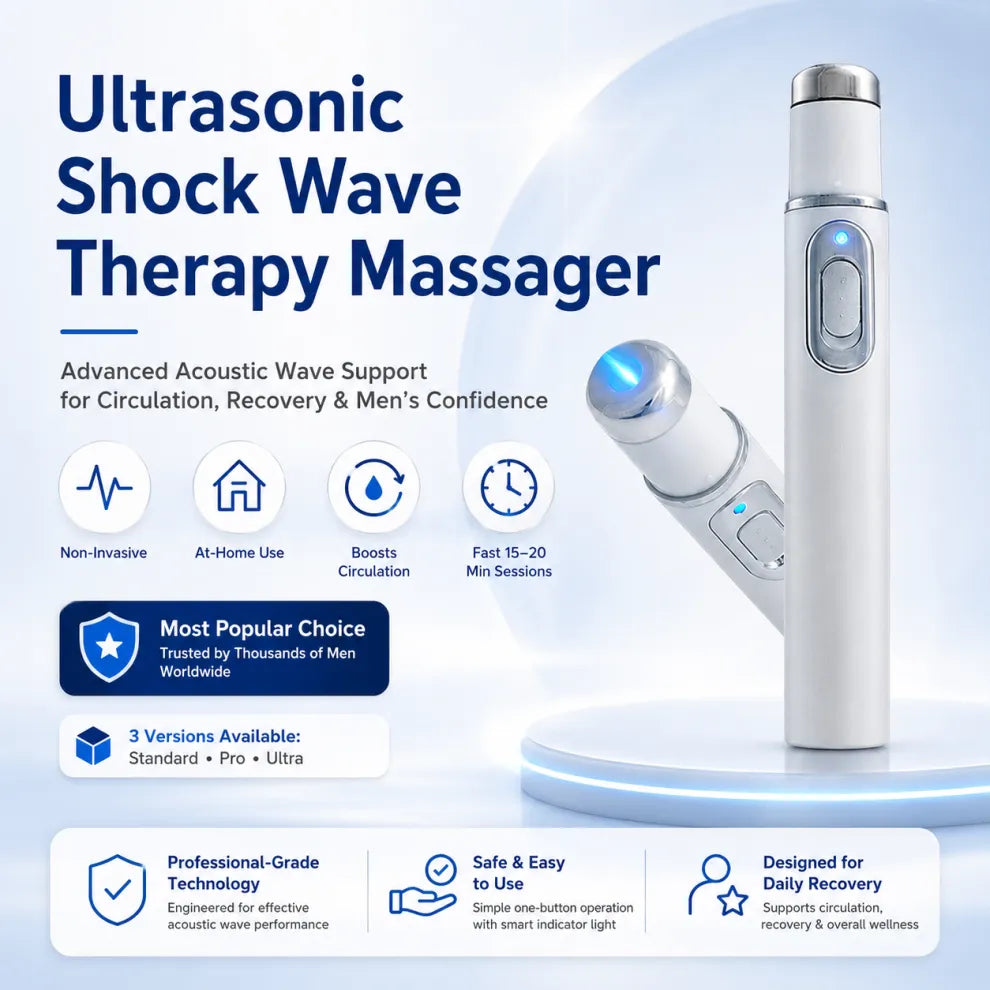 YAGOO® Advanced Acoustic Shockwave Therapy restores penile tissue health to enhance rise rigidity, stamina, and male performance confidence, relieving muscle pain, joint stiffness, tendon discomfort