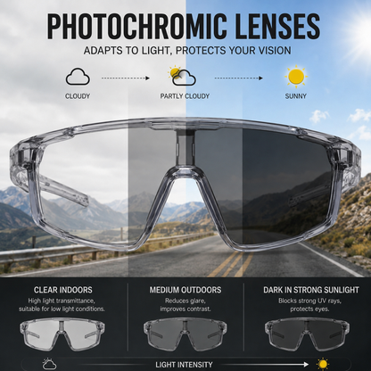 UV400 Photochromic Polarized Safety Glasses