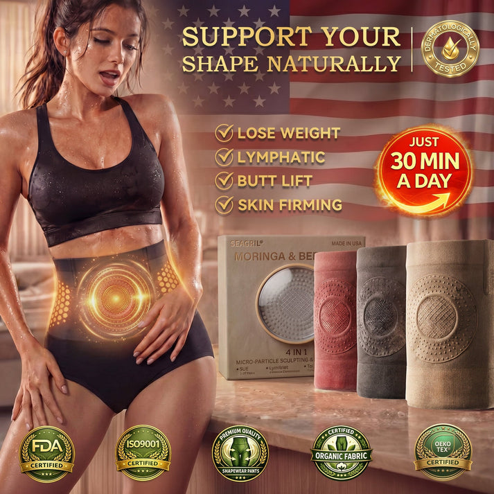 SEAGRIL® 𝐌𝐨𝐫𝐢𝐧𝐠𝐚 & 𝐁𝐞𝐫𝐛𝐞𝐫𝐢𝐧𝐞 4‑In‑1 Micro‑Particle Sculpting & Fat‑Burn Shorts
