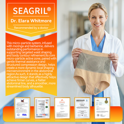 SEAGRIL® 𝐌𝐨𝐫𝐢𝐧𝐠𝐚 & 𝐁𝐞𝐫𝐛𝐞𝐫𝐢𝐧𝐞 4‑In‑1 Micro‑Particle Sculpting & Fat‑Burn Shorts