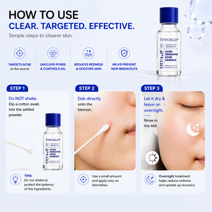 Tiworld® 4-in-1 Bio-Active Protocol: Anti-Acne, Calming, Mark-Fading & Oil-Control