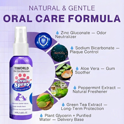 🦷 Tiworld™ Pet Oral Spray | Fresher Breath, Zero Brushing