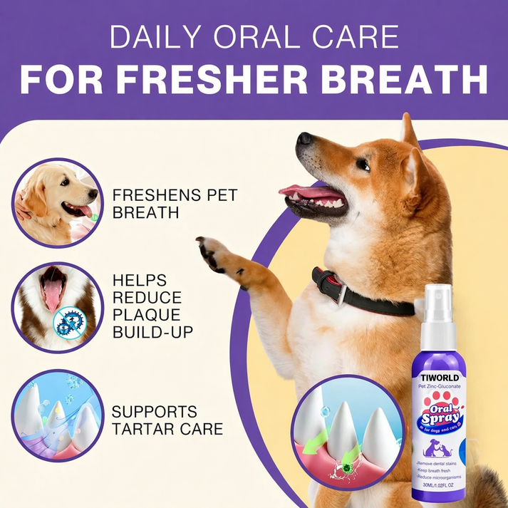 🦷 Tiworld™ Pet Oral Spray | Fresher Breath, Zero Brushing