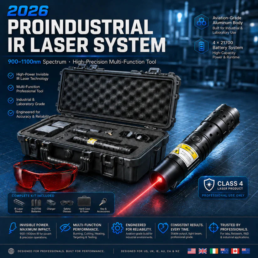 🔥2026 New Design 120W 900-1100NM Powerful IR Laser Pointer