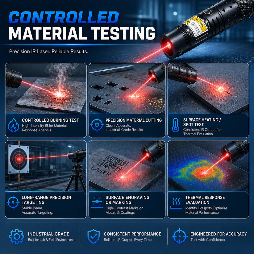 🔥2026 New Design 120W 900-1100NM Powerful IR Laser Pointer