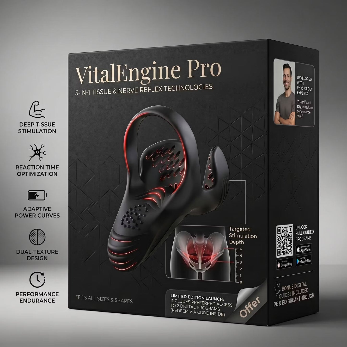 Tiworld™ VitalEngine Pro-The #1 5-in-1 at-home trainer that reverses ED &amp; PE with advanced precision