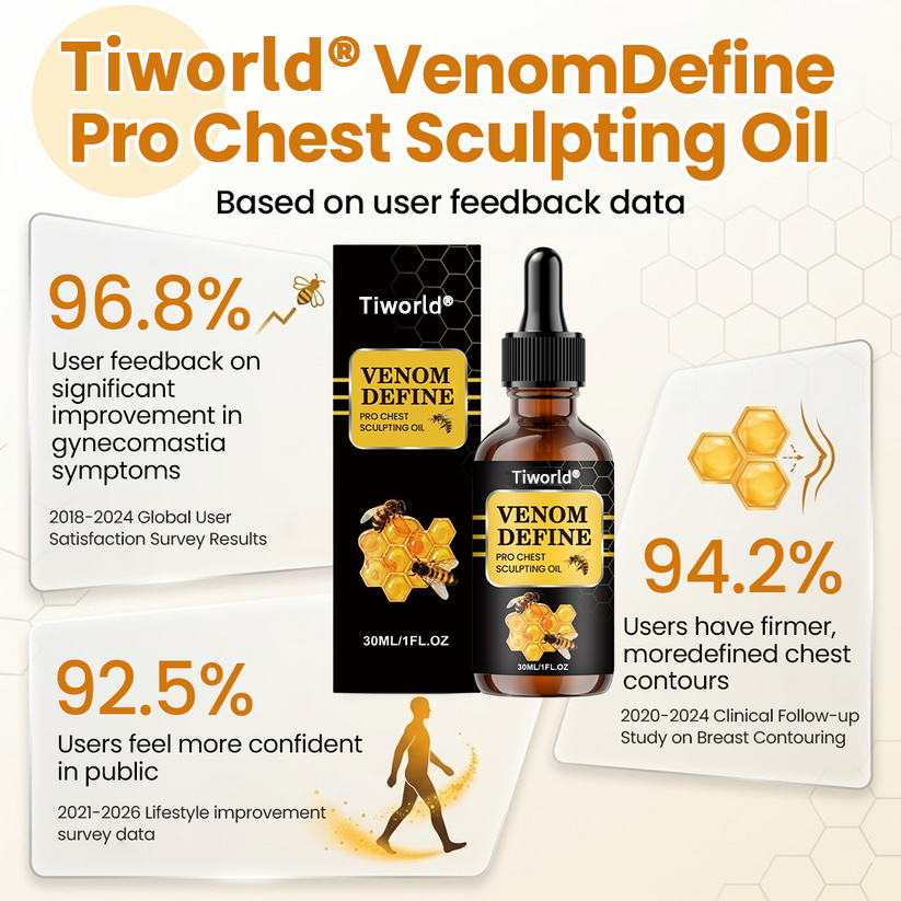 🔥 MEN’S CHEST-CONTOUR UPGRADE💪 Tiworld® VenomDefine Pro Chest Sculpting Oil 🐝 Daily Bee Venom Support for a Firmer-Looking, More Defined Chest