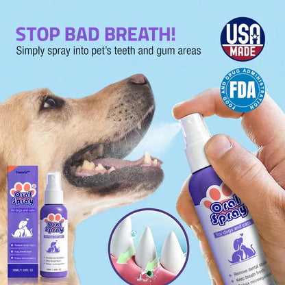 Tiworld® Pet Oral Spray ✅ Freshen Breath, Remove Tartar & Promote gum regeneration, stabilize teeth 🦷-$AC