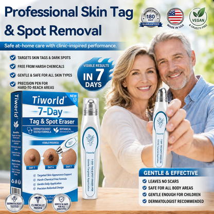 FDA Registered Facility | Tiworld® 7-Day Skin Tag & Spot Eraser Painless & Scar-Free Advanced Imperfection Removal Rollerball Pen